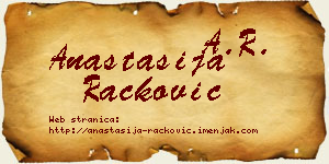 Anastasija Racković vizit kartica